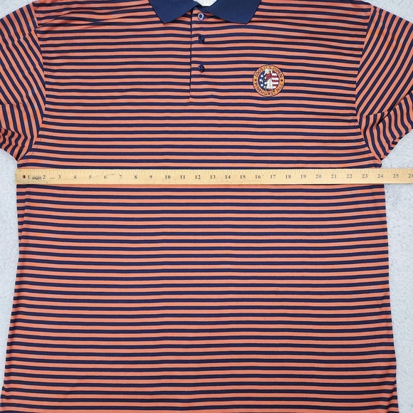 Vintage U.S. Open Pinehurst No.2 Polo Shirt Mens Large Navy Orange Tehama 2005 - Picture 12 of 16